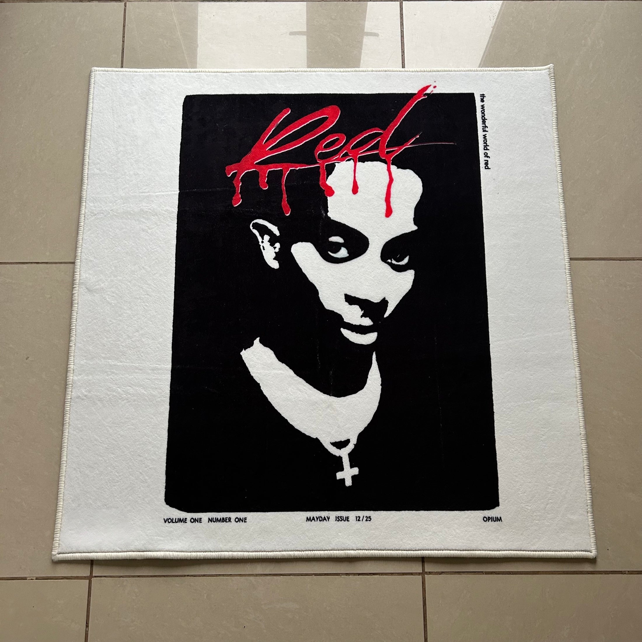 Playboi Carti Red Album Cover Rug (100x100cm)